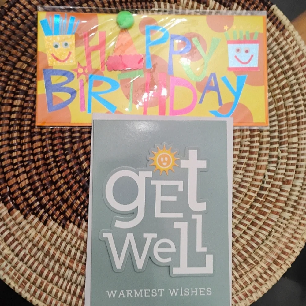 2 Greeting Cards - Birthday & Get Well Soon NEW